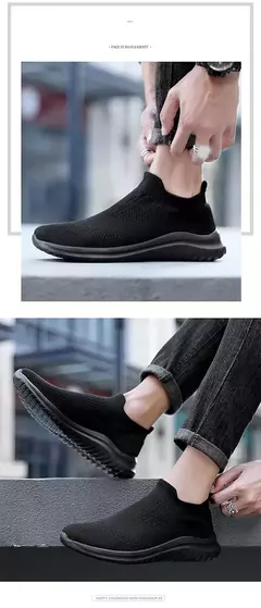 Imagem do Sapatilhas leves casuais masculinas, meias confortáveis, sapatos de caminhada, novo, primavera, 2022