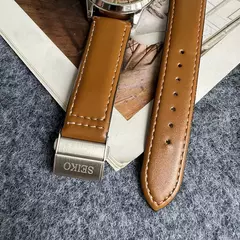 Seiko relógio masculino com mostrador requintado, movimento de quartzo, mostrador criativo de quatro agulhas, alta qualidade, confortável, couro fino, multifuncional