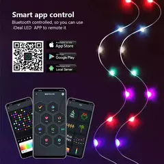 Smart Bluetooth LED String Fairy Lights, Dreamcolor RGB Lights, guirlanda para o ano novo, decoração do casamento, USB, 5V, WS2812B - loja online