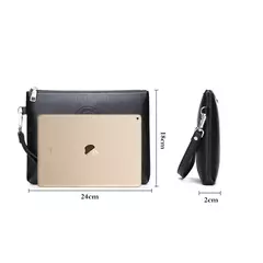 Clutch estilo empresarial para homens, carteira grande, couro PU macio, bolsa de pulso masculina, lazer elegante, bolsas de mão elegantes, bolsa de presente, nova - loja online