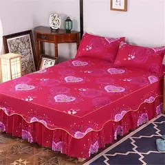 Conjunto de lençóis antiderrapantes macios, colcha de flores, lençol para rei e rainha, capa de cama doméstica, 1.5m 1.8m e 2m, 3PCs por conjunto - loja online