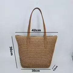 Bolsa de ombro tecida para mulheres, bolsa de mão, palha, artesanal, grande capacidade, verão, praia, viagem, tote - comprar online