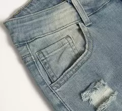 Amazon shein denim cintura magra lápis jeans feminino franja design danificado transfronteiriço temu tecido fino comprimento médio da cintura