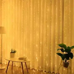 LED Curtain String Light para decoração de casa, feericamente guirlanda, usb remoto, férias, quarto, natal, ano novo, festa de casamento, 8 modos - comprar online