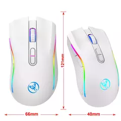 Imagem do HXSJ-T69 Mouse mecânico sem fio para jogos, 2.4G, RGB, ergonômico, 7 botões programáveis, 4800DPI, Office Gamer