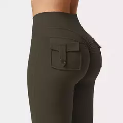 Leggings de ioga de alto estiramento para mulheres, sentimento nu, vestuário de compressão, calça com bolsos, perna larga, mais recente, 2024