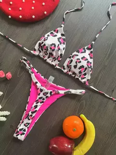 Imagem do Conjunto brasileiro de biquíni tanga para mulheres, moda praia, tanga sexy, maiô, 2 peças, roupa de banho, estampa cereja fofa, 2023