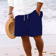 Shorts de praia com listras masculinas, moletom solto, shorts carga sólida, lazer selvagem, moda verão, novo - comprar online