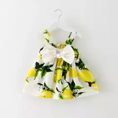 Imagem do Vestido de verão com estampa de limão, vestidos infantis recém-nascidos, vestidos de batismo, vestido de aniversário princesa para bebê, 2024