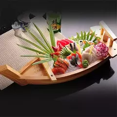 Artesanal japonês Sushi Barcos, Ferramenta Seafood, Loja Modelo De Madeira, Artesanal De Madeira, Navio Simples, Sashimi Assorted Pratos Frio, Talheres Bar na internet