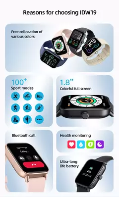 ZZYSMA-IDW19 relógio inteligente para homens e mulheres, chamada Bluetooth Smartwatch, IP68 à prova d'água, 5ATM, freqüência cardíaca veryfit, novo, 2023 - loja online