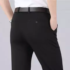 Calça stretch clássica masculina, calça de cintura alta, casual, casual, primavera, verão, drop shipping - comprar online