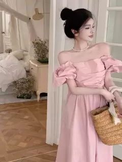 Imagem do Topanoma-vestido de noite para as mulheres, vestido de noite elegante, sem encosto, off-a-ombro, barra pescoço, para a festa de casamento, baile