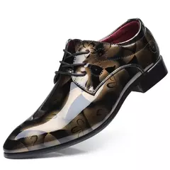 Sapato Oxford com estampa floral retrô masculino, sapatilha com cordões, alta qualidade, luxo, negócio, festa, casamento, moda - comprar online