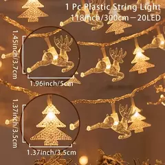 Snowman LED Garland String Light, Feliz Natal Decorações para Casa, Xmas Tree Ornament, Presentes de Ano Novo, 2024 - comprar online