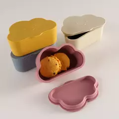 Imagem do Portátil Silicone Baby Snack Box, Caixa De Comida De Cor Sólida, Baby Snack Container com Tampa, Baby Stuff