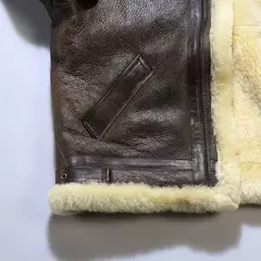 Jaqueta de couro genuíno masculina, casaco de pele marrom, pele de carneiro real, casual quente, shearling barato, moda masculina de alta qualidade, inverno - loja online