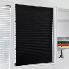 Janela Plissada Preta Sombreamento Cortina sem Perfuração, Persianas Dobráveis Adesivas, Cortinas De Banheiro Da Sala De Estar - comprar online