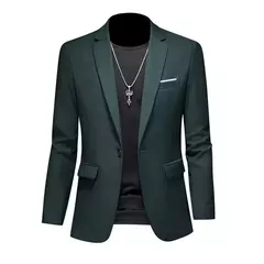 Imagem do Blazer casual de negócios masculino, vestido de casamento noivo, tops de terno boutique, casaco monocromático, marca de alta qualidade, moda