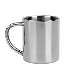 Double Wall Anti Scalding Coffee Mug, Copo de bebida inoxidável portátil isolado, Aço potável, Polimento Beer Tea Juice, 220ml - Wolf Magazine