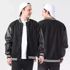 Patches masculinos jaqueta bomber bloco de cores varsity beisebol outerwear casual solto primavera e outono confortável casacos unissex 24h enviado - Wolf Magazine