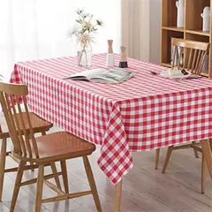 Toalha De Mesa Impermeável De Xadrez Vermelho, Home Dining Coffee Table Cover, Decoração De Festa De Casamento, Piquenique Interior e Exterior - loja online