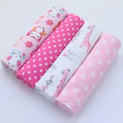 Cobertor de fraldas de flanela supermacio do bebê, Envoltório recém-nascido, 100% algodão, Swaddle impressão, 76x76cm, 4Pc Pack - comprar online