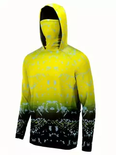 Camisa de pesca com capuz masculina, roupas ao ar livre, capuz com máscara de verão, proteção solar UV - Wolf Magazine