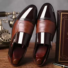 Sapatos de couro italiano para homens, Vestido social, Loafer casual empresarial, Moda luxuosa - loja online