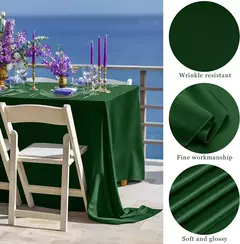 Retângulo casamento cetim toalha de mesa 57x10 2 polegada brilhante suave cobertura de mesa de seda para banquete de casamento aniversário mesa de jantar decoração