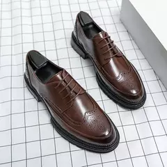 WAERTA-Sapatos formais de couro de negócios, sapatos casuais masculinos com terno, top baixo, moda casamento sólido, sapatos Oxford Pointed Office, qualidade na internet