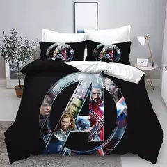 Conjunto de cama Disney Marvel Os Vingadores, Roupa de cama infantil, Anime Cartoon, Capa de edredão e fronha - comprar online