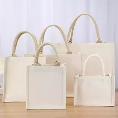 Saco De Mercearia De Serapilheira Portátil, Tote Da Lona, Sacola De Compras, Bolsas Ecológicas De Ombro, Saco De Armazenamento De Algodão - comprar online