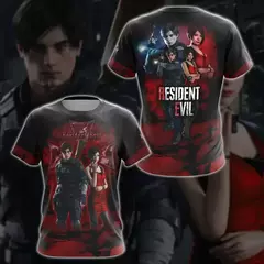 Jogos de Terror Masculino Camisetas Estampadas, Resident Evil, Leon S kennedy, Moda 3D, Camiseta Unisex de Manga Curta, Top de Streetwear, Novo - comprar online