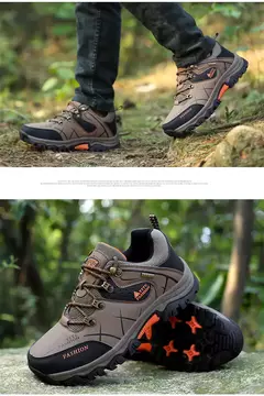 Ténis de couro respirável masculino, sapatos casuais, sapatos de caminhada confortáveis, antiderrapantes, exterior, caminhada, moda, novo na internet