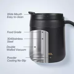 Imagem do Caneca de café isolada com alça, Copo de aço inoxidável com lábio, Copo térmico, 350ml, 550ml