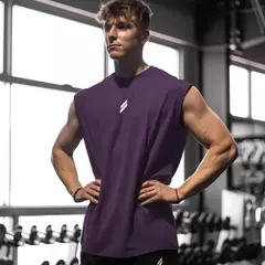 Camisola de regata respirável de fitness solta masculina, camiseta sem mangas, colete de secagem rápida, roupas esportivas masculinas, verão na internet