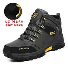 Botas de neve de couro impermeáveis para homens, tênis super quentes, botas de caminhada ao ar livre, sapatos de trabalho, marca de inverno, tamanho 39-47 - Wolf Magazine