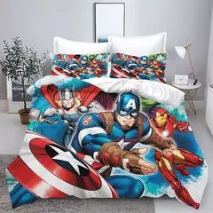 Conjunto de cama Disney Marvel Os Vingadores, Roupa de cama infantil, Anime Cartoon, Capa de edredão e fronha - comprar online