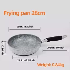 Frigideira Antiaderente de Pedra Durável, Frigideira de Caldeirão, Panelas de Fogão de Indução, Ovo Panqueca, Fogão a Gás, Home Wok, 28 cm, 26 cm, 24 cm, 20cm - comprar online