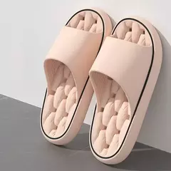 Plataforma grossa banheiro casa chinelos moda feminina sola macia eva slides interiores mulher sandálias 2024 verão antiderrapante flip flops na internet