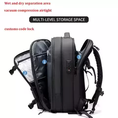 Mochila de viagem de compressão a vácuo de grande capacidade para homens, 17 "mochila laptop, mochila expandida - loja online