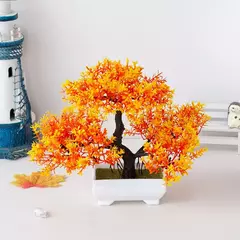 Plantas de plástico artificiais bonsai pequeno vaso de árvore planta falsa vaso de flores arranjo de jardim ornamentos quarto decoração de mesa de casa na internet