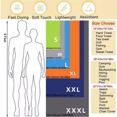 Toalha de microfibra com malha, secagem rápida, toalhas absorventes para acampar, ginásio, ioga, mochila, caminhadas
