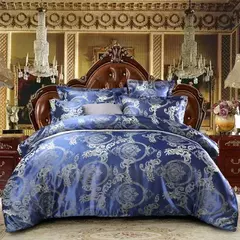 Luxo Satin Jacquard Único Duplo Duvet Cover Set, Europeu Conjunto de cama de casamento, Queen Size Quilt, King Size, High End - Wolf Magazine