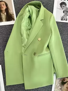 Casaco feminino elegante de terno esportivo, blazer casual, moda coreana, jaqueta de luxo, monocromática roupas femininas, primavera, outono - comprar online