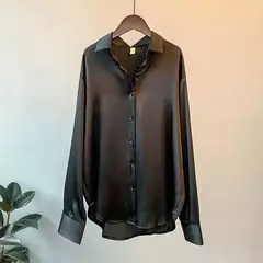 Camisa de botão manga longa feminina, blusa de senhora do escritório, blusa casual doce, estilo coreano, moda verão, outono, inverno