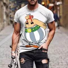 T-shirt Anime 3D Asterix e Obelix para homens e mulheres, Tops de manga curta, T-shirt, Cartoon Streetwear, Roupa infantil, moda