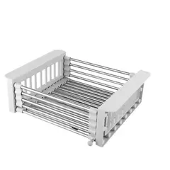 Cesta De Dreno De Pia De Cozinha Retrátil Ajustável, Rack De Vegetais De Aço Inoxidável, Estender - comprar online