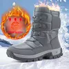 Botas de neve de pelúcia quente para homens, botas impermeáveis de motocicleta, botas antiderrapantes, top alto, novo, inverno